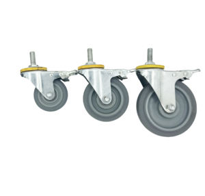 3 Zoll 4 Zoll <span class=keywords><strong>5</strong></span> Zoll 125mm graues TPR-Lenk rollen rad mit Seiten bremse Industrial - Product Image 6