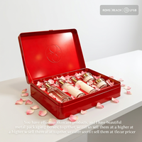 Luxuriöse Rote Metall-Geschenkbox 32x24x6CM für Hautpflegeprodukte mit Maßgefertigtem Lebensmittelechtem Material für Beauty-Verpackungssets Metallboxen Großbestellung