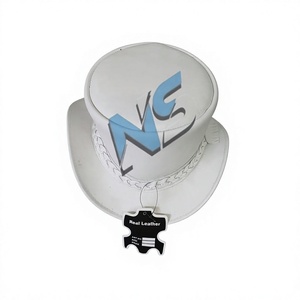Chapeau de cowboy en cuir blanc fait main, style western, avec bandeau tressé, style rocker classique, unisexe, pour toutes les saisons, chapeau de fête - Product Image 3