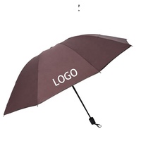 Parapluie de voyage manuel pliant classique grand format coupe-vent 3 sections en polyester, vente en gros d'usine