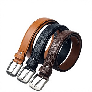 Cinturones de Cuero Genuino para Hombre, Personalizados OEM, Paquete de 3, Clásicos en Negro, Marrón y Bronceado, Texturizados, para Vestir o Jeans, Correa de Cuero Vacuno - Product Image 6