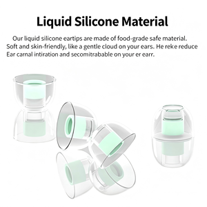 Puntas de Silicona Líquida Transparentes de Dos Colores para Auriculares, Fundas de Silicona para Auriculares, Puntas de Silicona Suaves con Reducción de Ruido para Sistema Hifi - Product Image 2