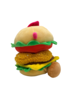 Mascotte de restaurant Hamburger, jouet en peluche super doux en coton PP, personnage alimentaire personnalisé, poupée en peluche avec visage brodé et estampage doré