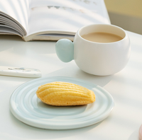 Ensemble tasse et soucoupe à café en céramique de style chinois 250 ml avec couvercle et cuillère pour la rentrée scolaire, Noël, la maison, le bureau, la décoration de table, l'usage quotidien