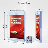 Protège-cartes de sport en PS transparent durable 35pt, support magnétique, logo personnalisé, pochettes pour cartes de jeu, fournitures de bureau et scolaires