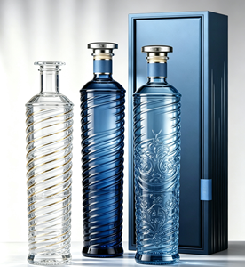 Bouteilles en verre transparentes vides <span class=keywords><strong>de</strong></span> 100 ml, 200 ml, 375 ml, 500 ml, 750 ml, 1 L avec bouchon, bouteilles pour spiritueux, vodka, gin, <span class=keywords><strong>rhum</strong></span>, tequila, whisky - Product Image 2
