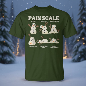 Maglietta natalizia con stampa Pain Scale Snowman Nurse, regalo di Natale - Product Image 3