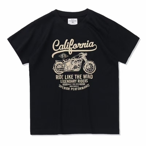 <span class=keywords><strong>T</strong></span>-<span class=keywords><strong>shirt</strong></span> de style d'é<span class=keywords><strong>t</strong></span>é à la mode rétro pour hommes, ample, à manches courtes, 100% coton, avec imprimé <span class=keywords><strong>moto</strong></span>. - Product Image 3