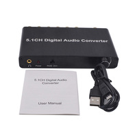 Decodificador de Audio DAC de 5,1 canales, convertidor Digital óptico/Coaxial a analógico, DTS/AC3, Jack de 3,5mm, decodificador de vídeo de entrada SPDIF