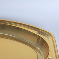 Boîte d'emballage alimentaire en plastique PET recyclé hexagonale transparente dorée pour pain, tiramisu, option de logo personnalisé, quatre croissants
