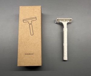 Thân Thiện Với Môi Trường Phân Hủy Sinh Học Tự Nhiên Rơm Lúa Mì Dùng Một Lần Dao Cạo Với Đôi Hai Lớp Lưỡi Thép Không Gỉ - Product Image 1