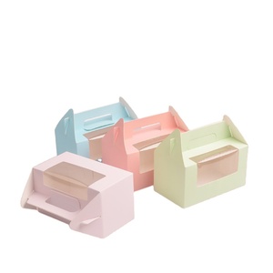 Picnic food Mail Packaging Rectangular cake Bread box Clear clear box Packaging Paper mini box with lid handle