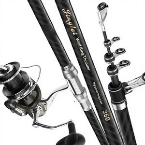 Canna da Pesca in Mare ad Alto Contenuto di Carbonio per Lunghe Distanze - Modello Wolf King Thunder Super Resistente, Peso 300g, Multi-Lunghezza 3.6m-5.7m - Product Image 1