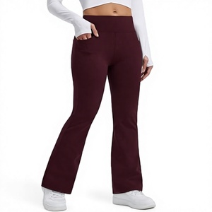 Leggings noirs taille haute pour femmes, coupe ajustée, tricotés en coton et élasthanne, couleur unie, respirants, longueur intégrale, pour l'hiver et le quotidien - Product Image 1