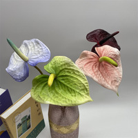 Vente directe d'usine de fleurs artificielles d'anthurium pour décoration d'hôtel et de mariage à domicile