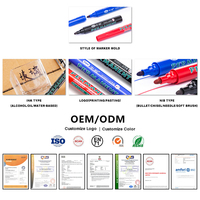 Sipa SM338 stylos marqueurs à encre étanche permanente à base d'alcool couleur noir/rouge/bleu indélébile pour l'écriture sur papier