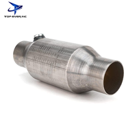 Convertidor Catalítico Universal de 2.5 Pulgadas con Puerto O2, Alto Flujo, Acero Inoxidable, EPA Euro 4 5 6, para Reparación del Sistema de Escape de Automóviles