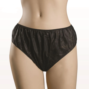 Bragas desechables negras de un solo uso de talla grande, ropa interior de savia no tejida para bragas de centro de belleza de salón - Product Image 1