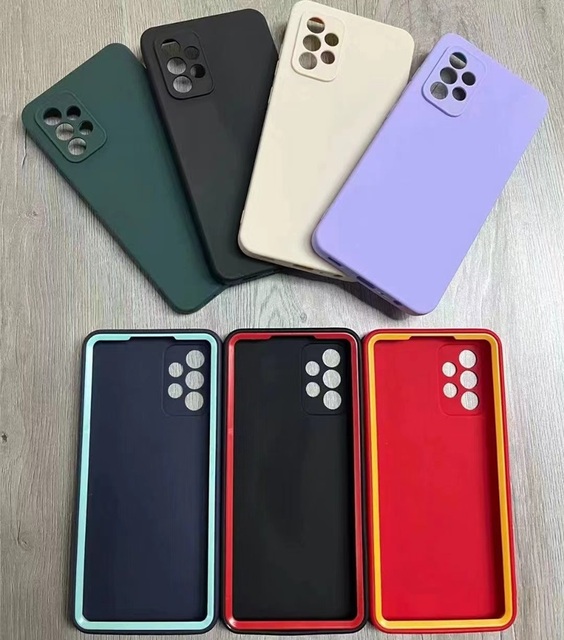 For Samsung A71 Cell Phone Covers 360 Full Protection Liquid Silicone Case for Samsung  a Series 2 in 1 Mobile Case