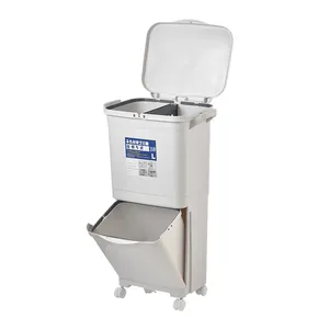 Cubo de basura de cocina de 13 galones con tapa, sin contacto, de alta  capacidad, de 50 litros, de metal, automático, para oficina en casa, acero