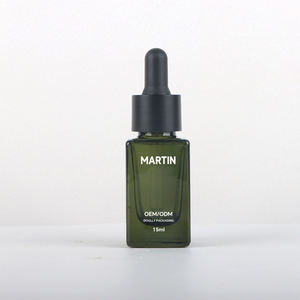 <span class=keywords><strong>5ml</strong></span> 10ml 15ml 30ml estilo simples quadrado forma verde vidro óleo essencial conta-gotas garrafas com anel preto e cabeça de borracha preta - Product Image 5