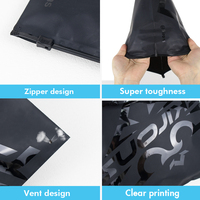 Sacs en plastique pour vêtements avec fermeture éclair coulissante, impression UV personnalisée, noir mat