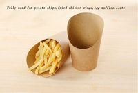 HOKOM 2025 Gobelets en papier kraft brun pour frites Biodégradable Boîte à puces résistante à la graisse avec votre logo