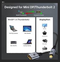 Câble Mini DP vers DP Biaze 8K 60Hz 4K 240Hz tressé pour ordinateur portable et moniteur de jeu