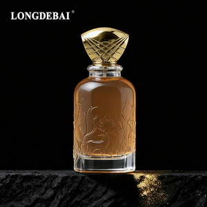 Luxury Empty clear 100ml Embossed Perfume <b>Bottle</b> Round Fine <b>Mist</b> Crimp Spray Perfume <b>Bottle</b> Perfume <b>Bottle</b> with Zamac Cap - Product Image 1