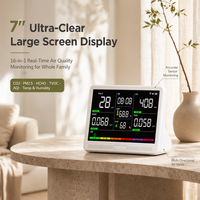 Analyseur d'air portable professionnel avec mesure de la température, de l'humidité, de l'AQI et service OEM ODM, CO2, PM2.5, PM10, TVOC, HCHO
