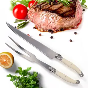 Cuchillo de acero inoxidable para tallar, juego de tenedores, parrilla para rebanar barbacoa, herramientas para verduras, herramientas para servir ensaladas, cuchillo de pavo, tenedor para carne asada