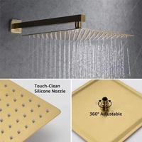 Robinet de douche thermostatique monocommande en laiton chromé brossé, système de douche encastré à effet pluie pour salle de bain