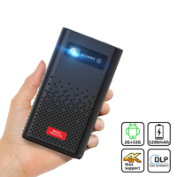 Mini projecteur C900 Android 9, 180 lumens, WiFi 5.8G, 2 Go de RAM, 32 Go de ROM, batterie 8000 mAh, home cinéma, projecteur portable de poche DLP 4K
