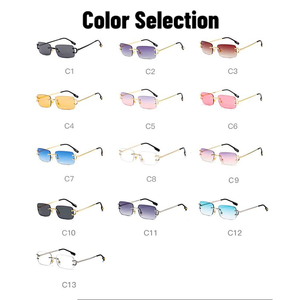 Luxury <strong>Fashion</strong> Small Square Rimless Metal <strong>Glasses</strong> 2023 Sun <strong>Glasses</strong> Men Luxury Brand Shades Women Men Ladies Sun <strong>Glasses</strong> - Product Image 4