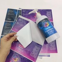 Autocollant en PE auto-adhésif, écologique, impression UV, impression de logo personnalisée, feuille de vinyle imperméable, étiquette pour emballage de shampoing et d'après-shampoing