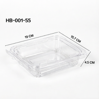 Conteneur alimentaire en plastique transparent jetable personnalisé anti-effraction avec couvercle pour gâteau, fruits secs, boîte