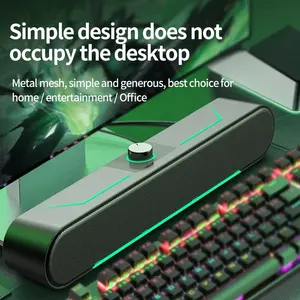 <span class=keywords><strong>Barre</strong></span> <span class=keywords><strong>de</strong></span> <span class=keywords><strong>son</strong></span> surround HI-FI pour joueurs PC Haut-parleur filaire avec éclairage LED RVB et caisson <span class=keywords><strong>de</strong></span> basses stéréo pour cinéma maison - Product Image 3