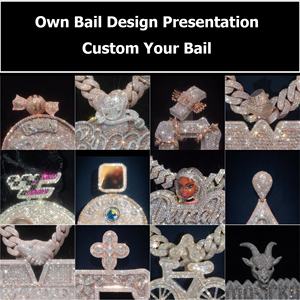 <span class=keywords><strong>Collana</strong></span> da Uomo <span class=keywords><strong>Personalizzata</strong></span> con Ciondolo Hip Hop in Moissanite Iced Out, Placcata <span class=keywords><strong>Oro</strong></span> 18k, in Argento 925, con Lettera, Nome o Numero, Testata al Diamante - Product Image 3