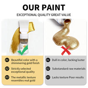 Pintura Metálica de Látex con Hoja de Oro, Pintura Dorada a Base de Agua para Exteriores, para Metal, Madera, Muebles Metálicos, Cemento, Cerámica - Product Image 3