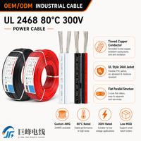 Kabel Paralel 2 Inti UL2468 24AWG 300V 80 ° Kabel Elektronik PVC Tembaga Berlapis Timah C VW-1