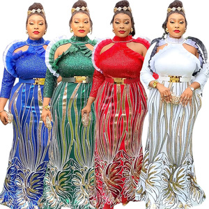 Robe décontractée S1407Y 2026, robe longue de style africain grande taille pour <span class=keywords><strong>femme</strong></span>, robe de soirée sexy pour Noël - Product Image 1