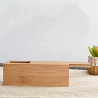 Boîte en bois de bambou massif rectangulaire de haute qualité avec couvercle pour le rangement de bijoux et de cadeaux, emballage pour bijoux