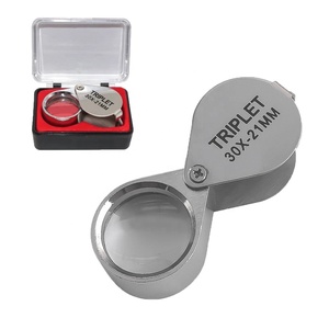 Loupe de lentille en verre d'identification de bijoux diamant en métal pliable 10x 20x 30x - Product Image 1