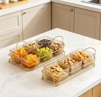 Nuevo juego de bandejas de plástico de lujo y a la moda para dulces, frutos secos y frutas, ideal para la sala de estar.