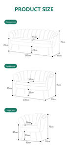 Canapé nordique simple moderne en velours et métal pour salon à la maison et réception <span class=keywords><strong>de</strong></span> bureau pour hôtels et appartements - Product Image 6