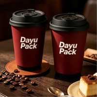Gobelet en papier biodégradable et écologique à emporter, imprimé CMJN, avec poignée, logo personnalisé, idéal pour les fêtes et le café chaud