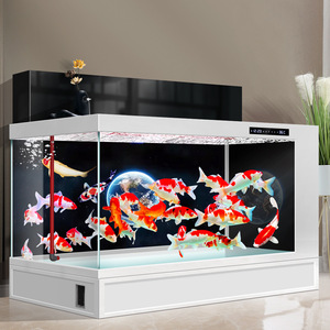 ตู้ปลาทรงสี่เหลี่ยมผืนผ้า พร้อมไฟ LED กรองแสงด้านข้างและด้านบนแบบ Ultra White Glass ระบบระบายน้ำแบบคลิกเดียว หน้าจอสัมผัส - Product Image 2