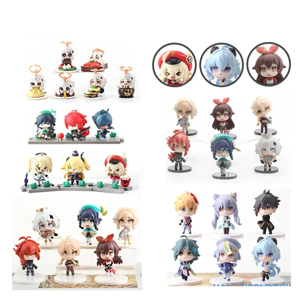 5 Stile SET Blindbox Anime-Figur Genshin Impact angesagtes Spiel Cartoon Xiao Aether Lumine Venti Diluc Paimon Zhongli Manga-Figur