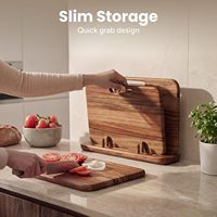 Ensemble de planches à découper en bois d'acacia et de bambou de qualité supérieure, planches en bois de qualité alimentaire pour la cuisine, les cafés et la vaisselle d'hôtel