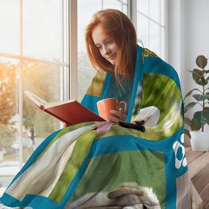 Collage Dog Flannel <b>Blanket</b> <b>Throw</b> <b>Blanket</b> Nap <b>Blanket</b> Fade Resistant Lightweight for Travel Camping Custom Print OEM ODM - Product Image 4